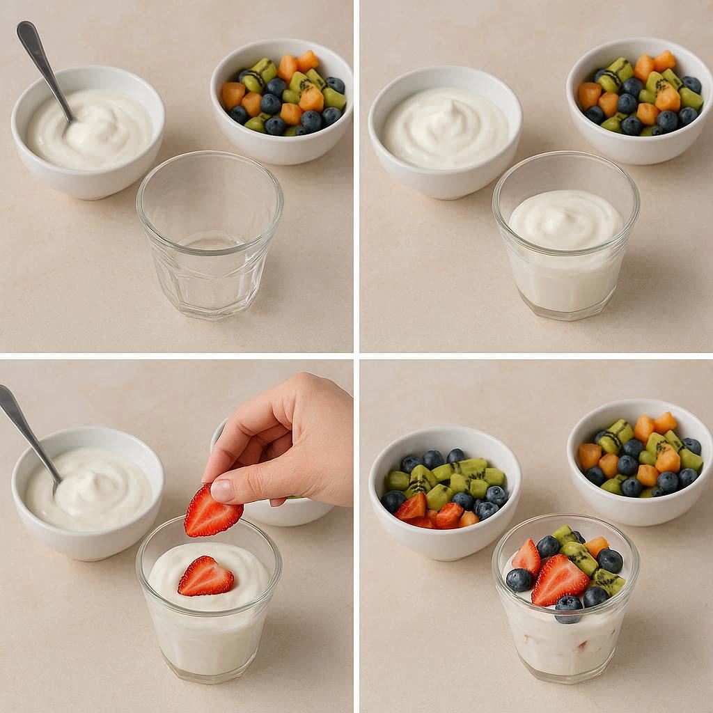 低卡酸奶水果杯制作过程